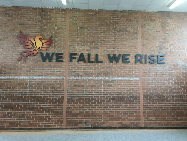 Phoenix We Fall We Rise - 3D Printed Foamex logo for a BBC Production